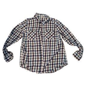 🛍️ PURPLE BLUE & WHITE FLANNEL SHIRT YOUTH XL
